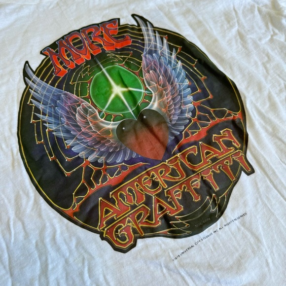 Vtg 1979 More American Graffiti JBL Promo Single Stitch TShirt Univeral Studios - Picture 2 of 9